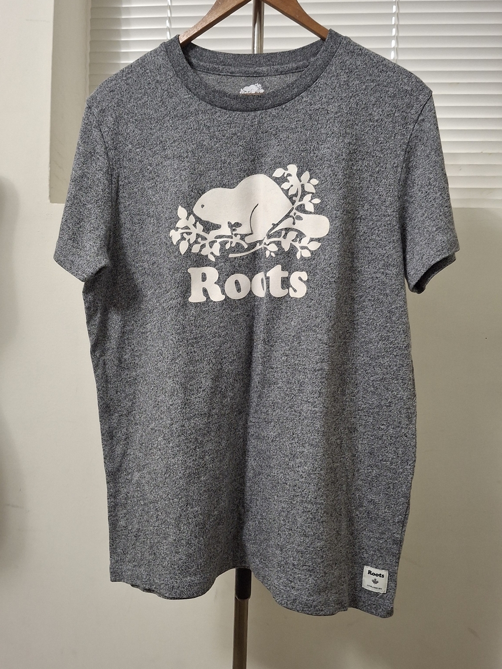 Roots Canada Men’s / Unisex Classic Beaver Logo T-Shirt - Grey Salt & Pepper